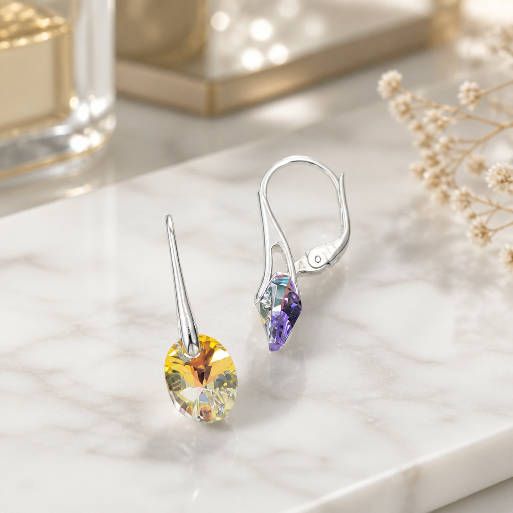 „Helk“ – hõbekõrvarõngad Swarovski AB-kristalliga - Pilt 3