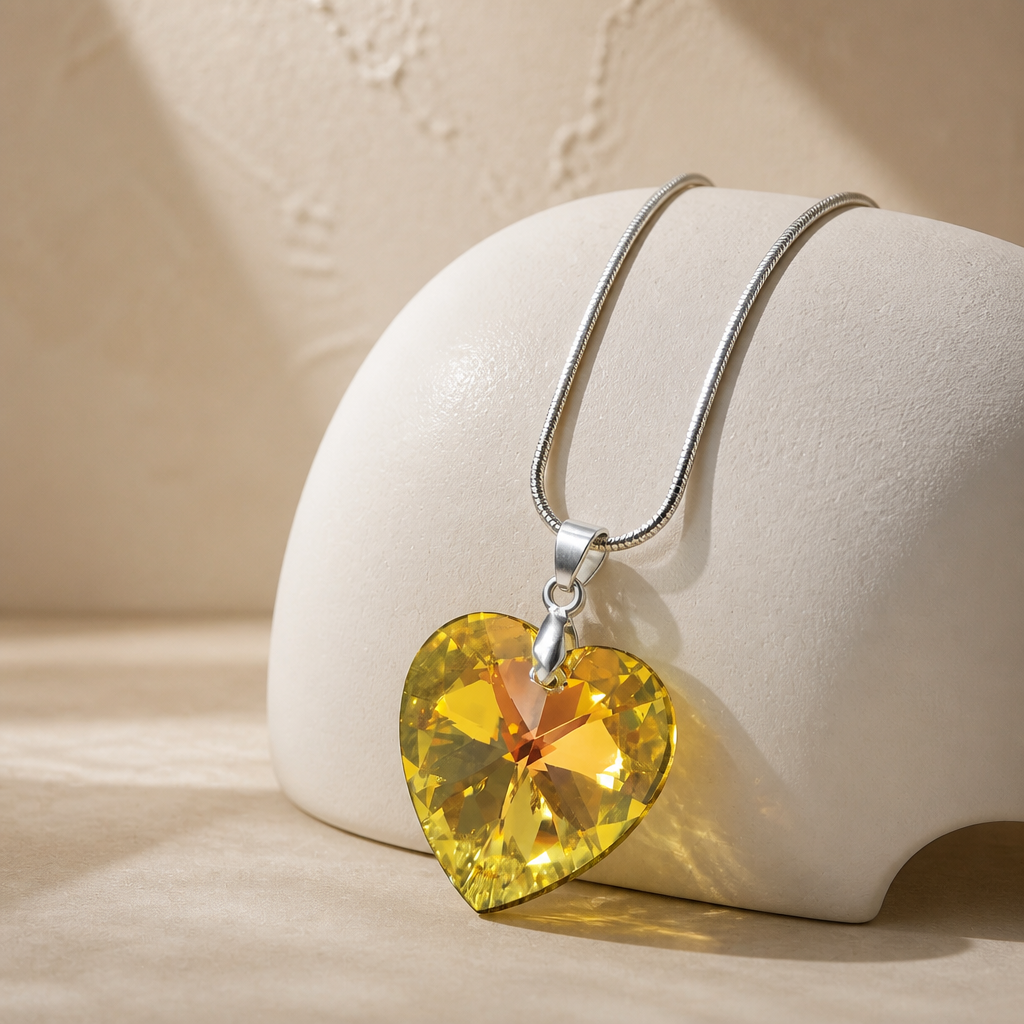„Südamevalgus“ – hõbedast kulon Swarovski kristalliga